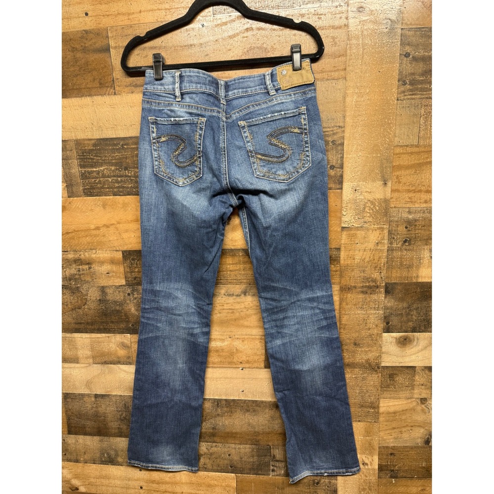 Silver Jeans Co Suki Mid Rise Straight Leg Super Stretch Blue Denim Jeans Sz 30 - Picture 8 of 9